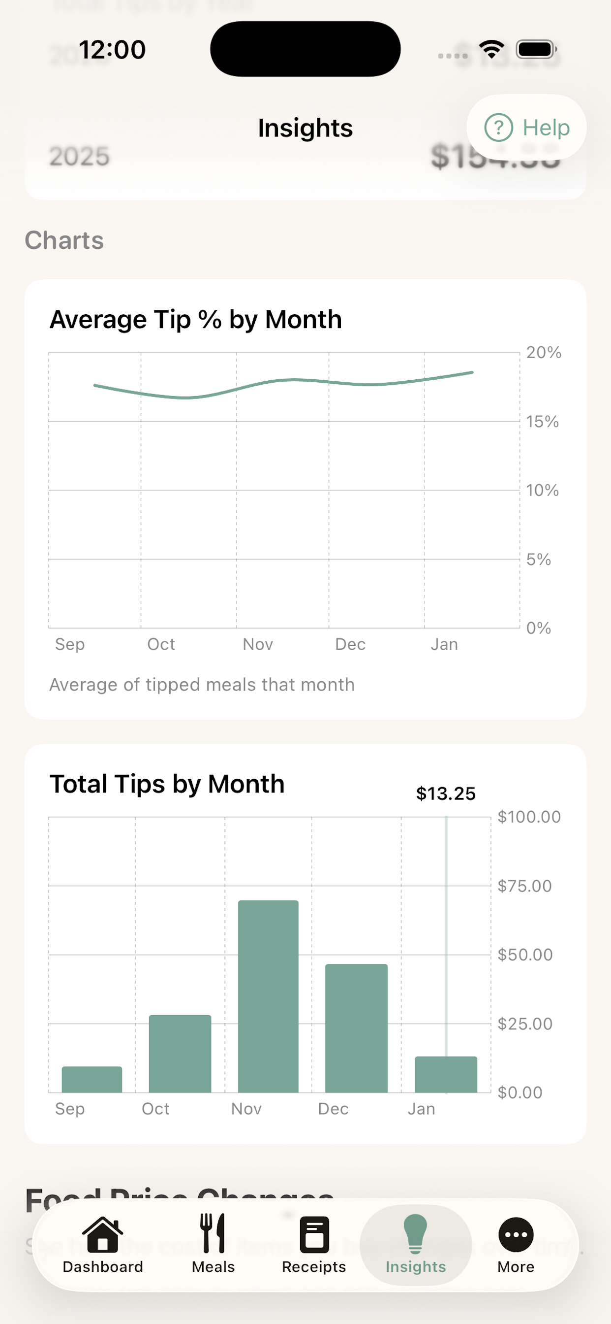 MealCost dining out totals with optional tip tracking
